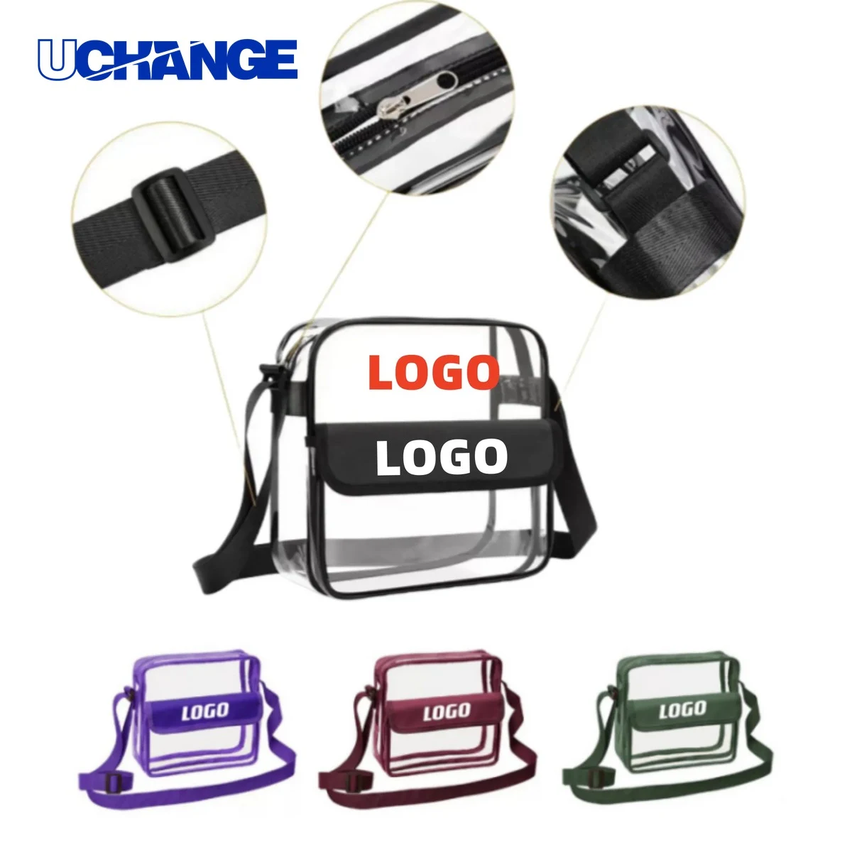 Transparent PVC Crossbody Shoulder Bag 1