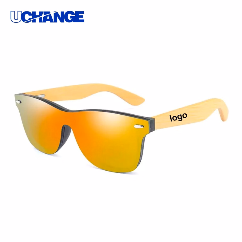 Bamboo Wood Rimless Sunglasses for Outdoor Use