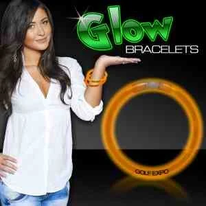 Orange 9" Single Color Superior Light Up Glow Bracelet 1