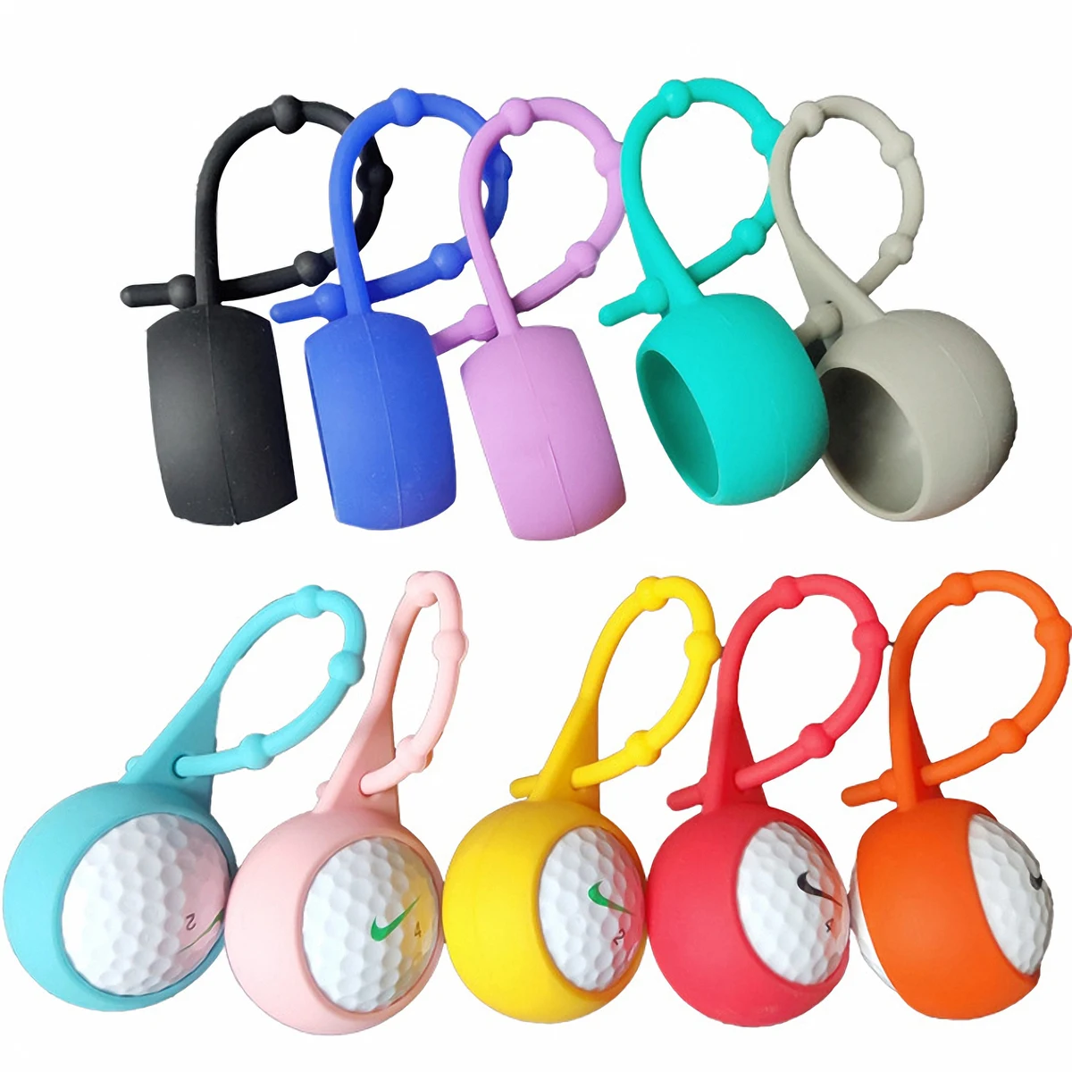 Silicone Golf Ball Keychain 1