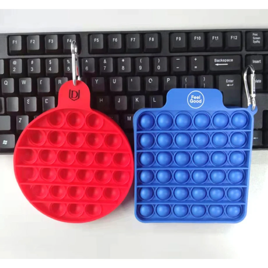 Square-Shaped Push Popping Bubble Keychain 1