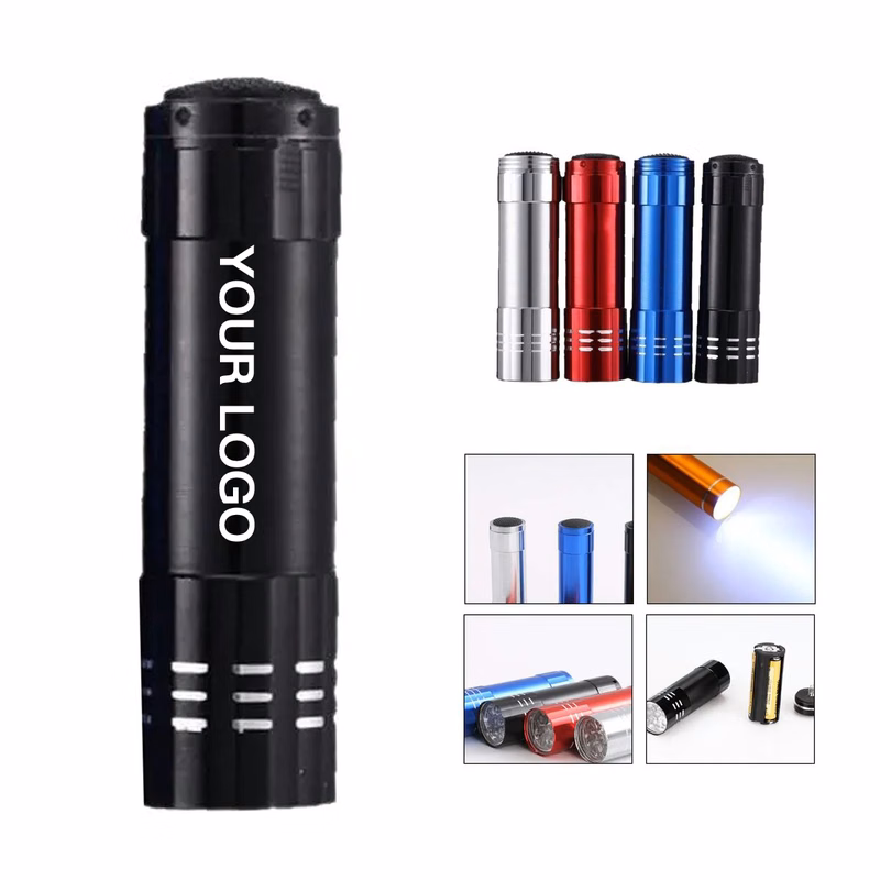 Durable 9LED Flashlight with Strap for Outdoor Use