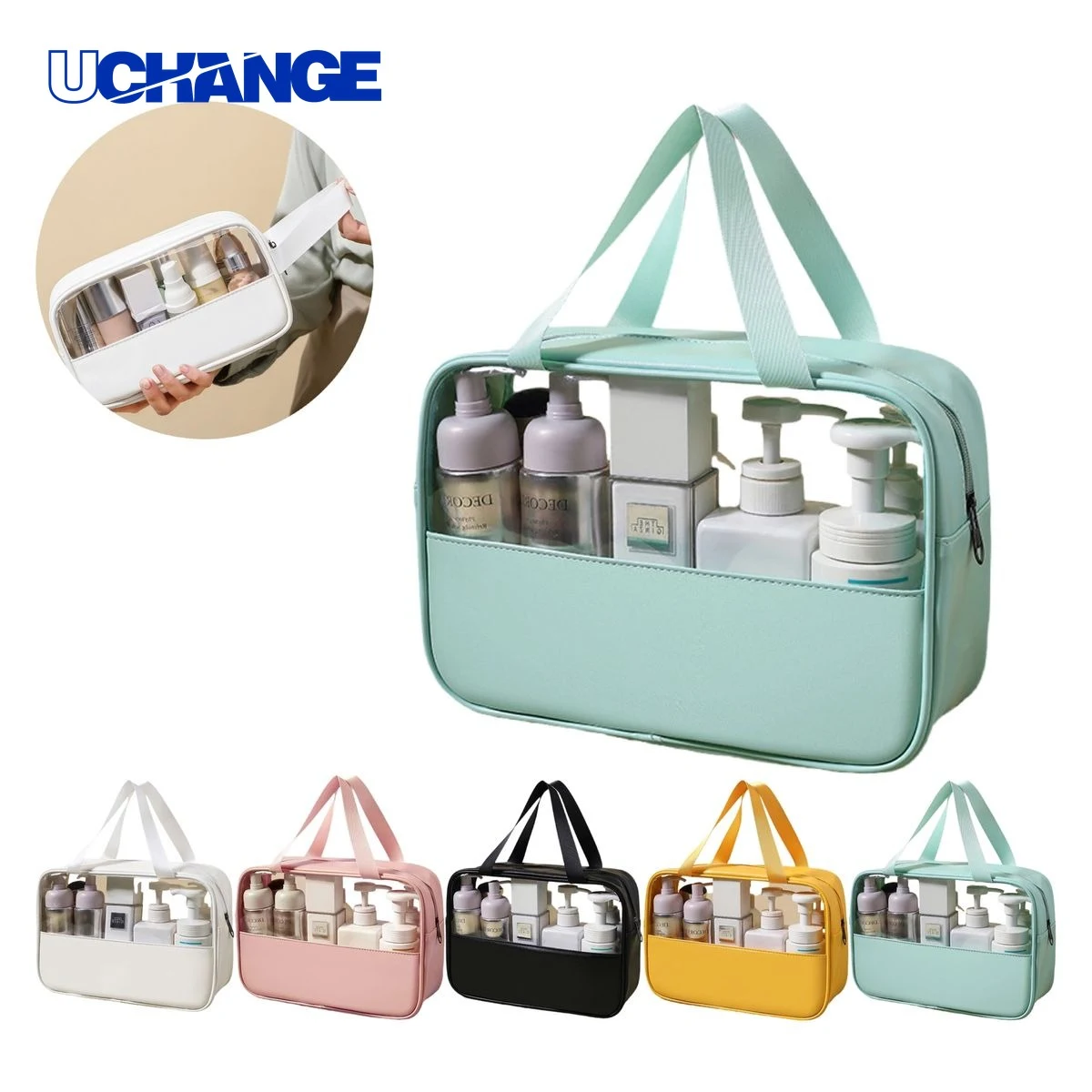 Travel PU Transparent Makeup Bag Organizer 1