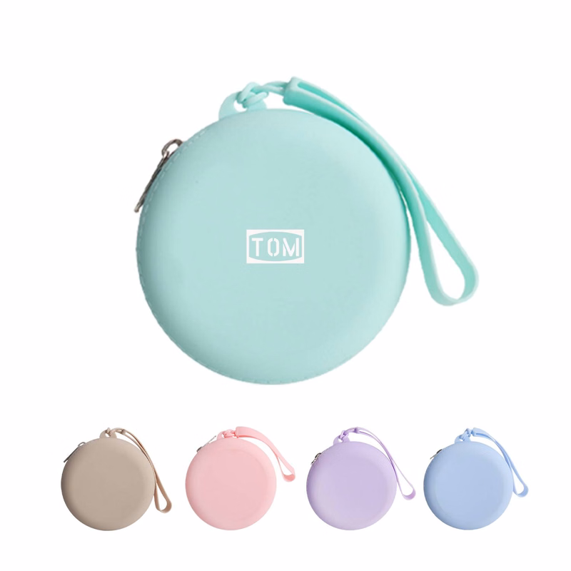 Minimalist Circular Silicone Macaron Mini Coin Bag