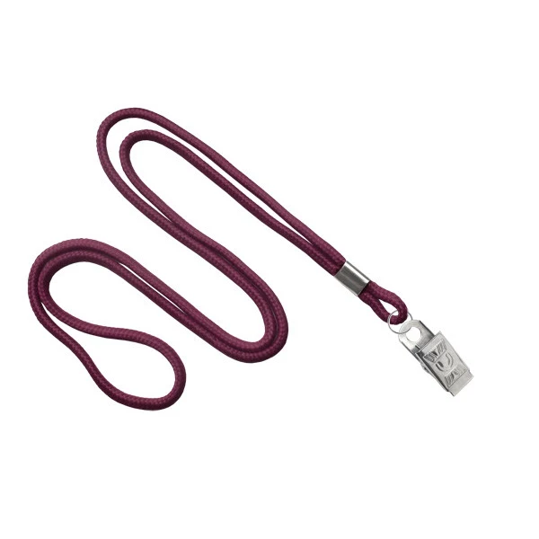1/8" Blank Lanyard w/Bulldog Clip (Maroon Red) 1