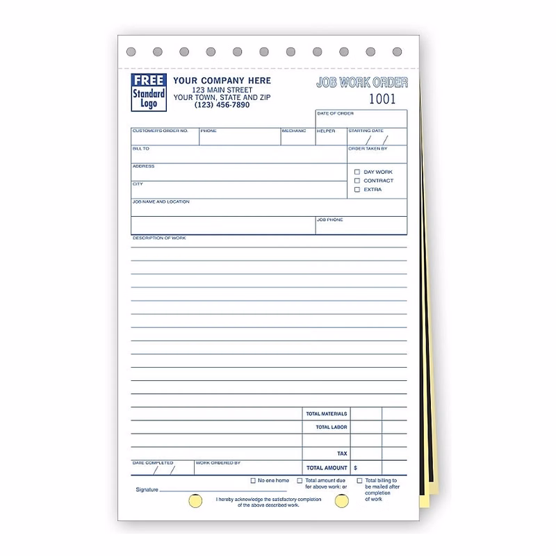 Work Orders, Job, Carbon, Small Format
