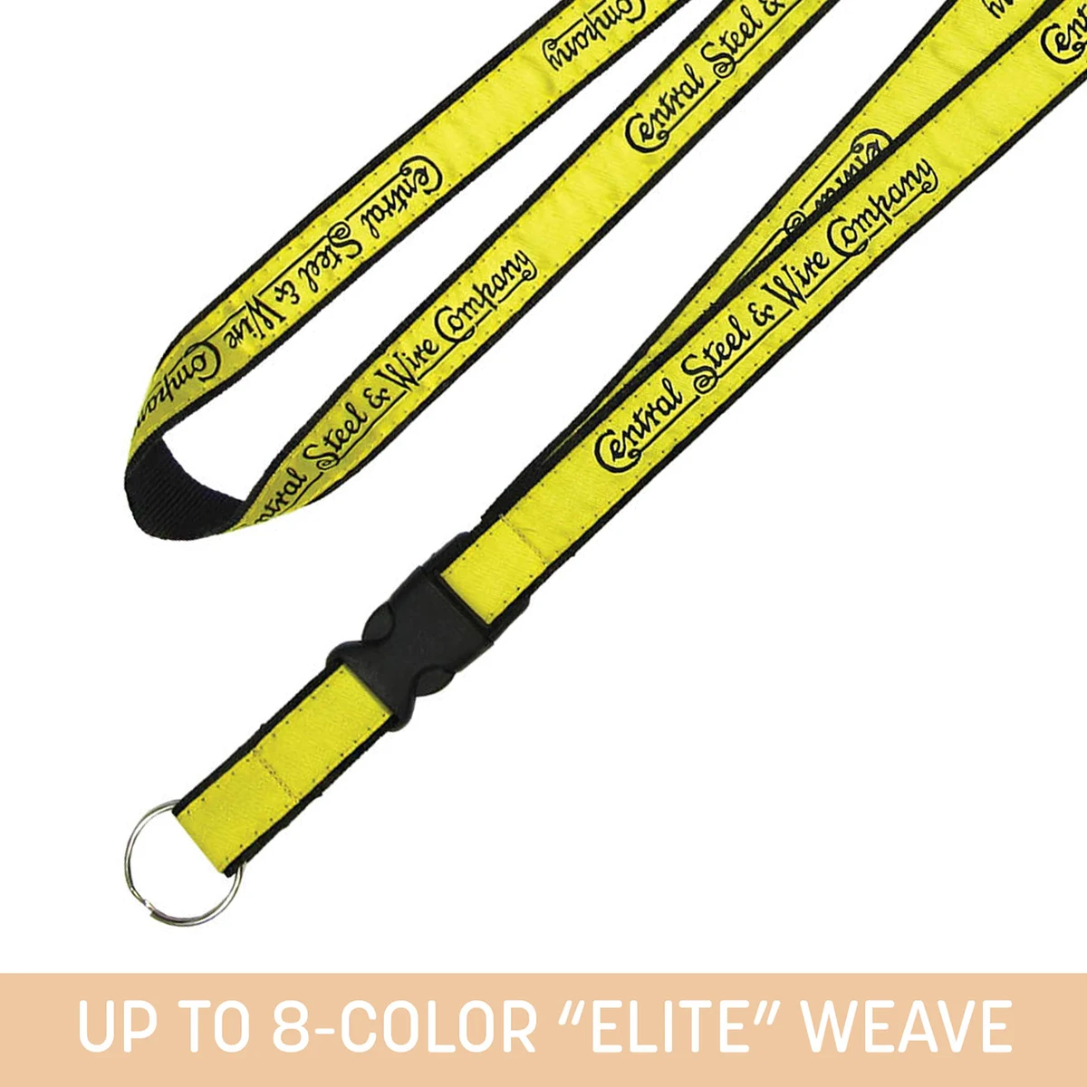 3/4" Woven Detachable Lanyard w/ Split Ring - "Elite" Weave 1