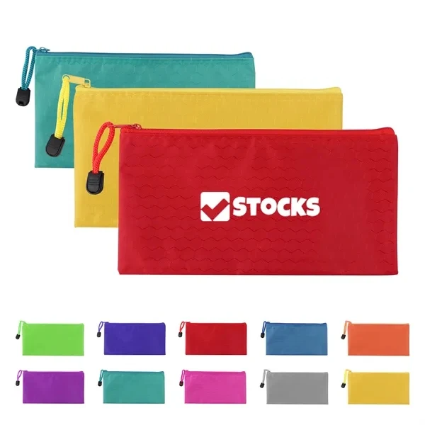 Custom 9" x 4.3" Waterproof PVC Zipper Pencil Pouch — Corporate Office Giveaway 1