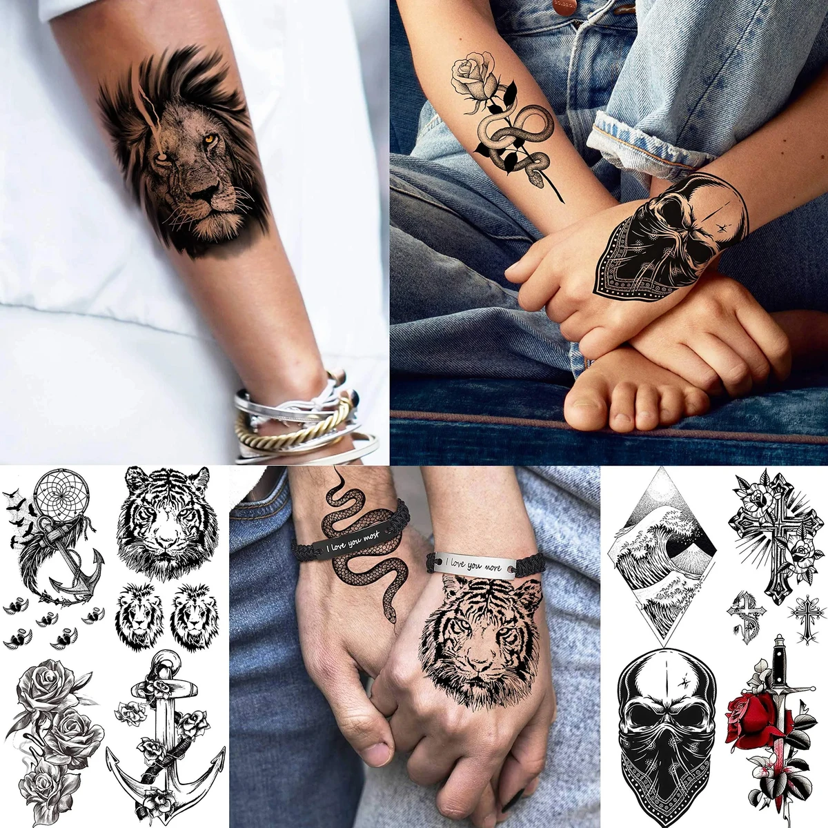 3D Forearm Half Sleeve Temporary Tattoos 1