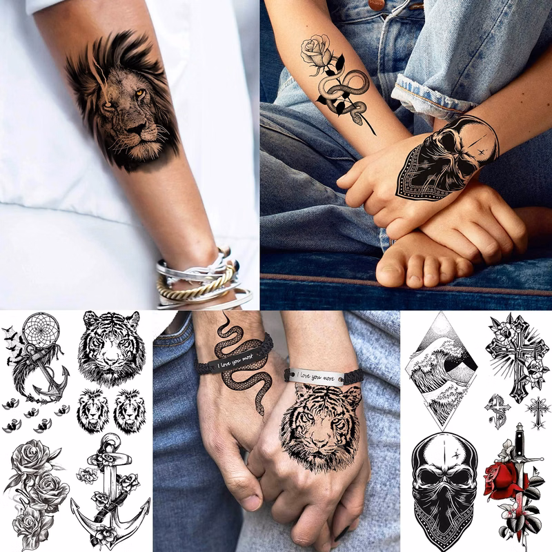 3D Forearm Half Sleeve Temporary Tattoos