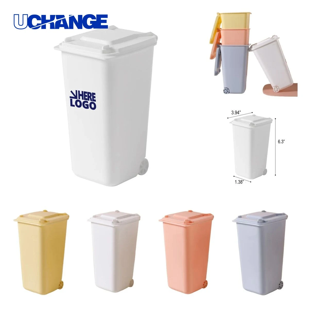 Desktop Organizer with Lid Trash Bin Pen Holder 1