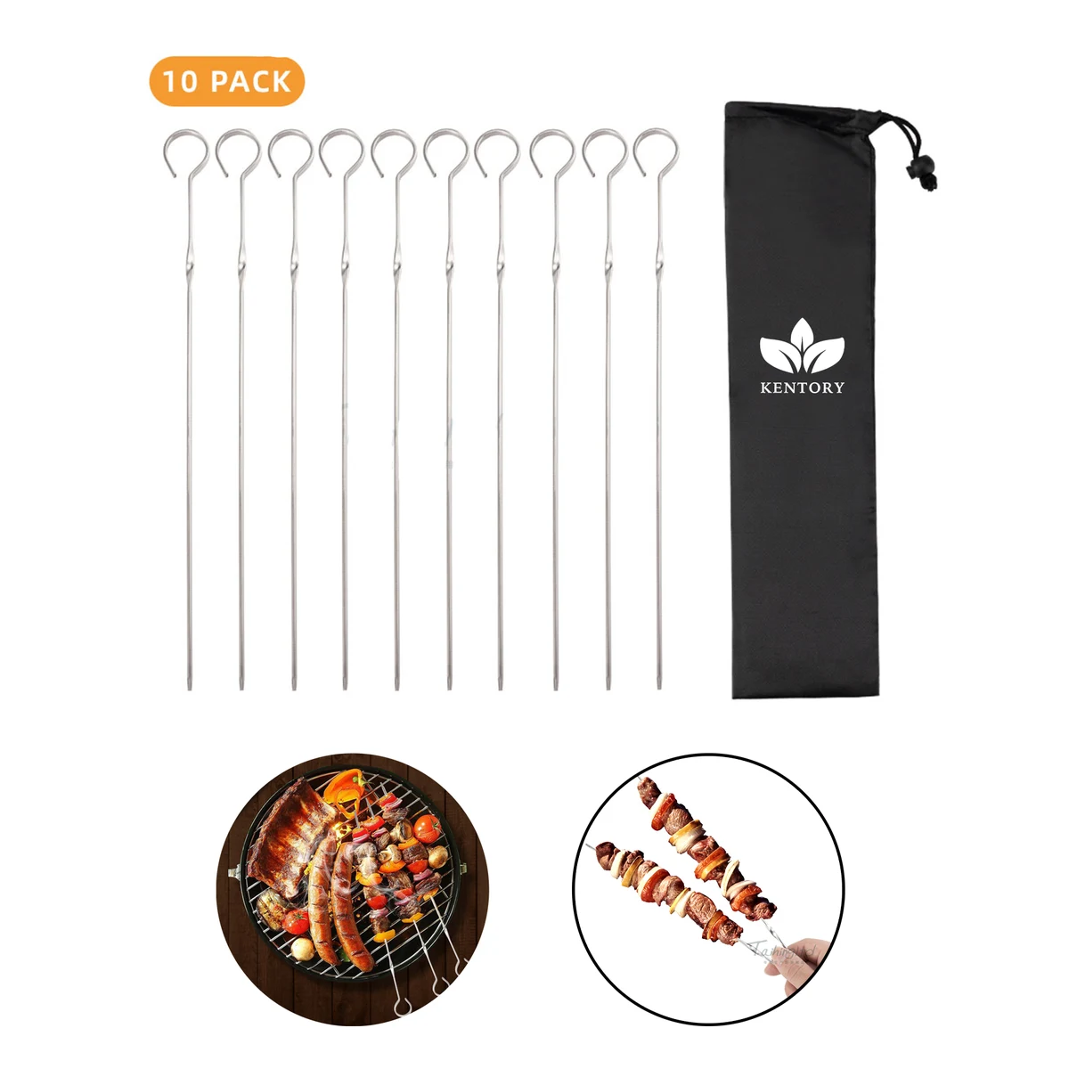 10Pcs Bbq Kabob Skewers Sticks 1