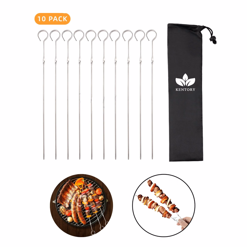 10Pcs Bbq Kabob Skewers Sticks