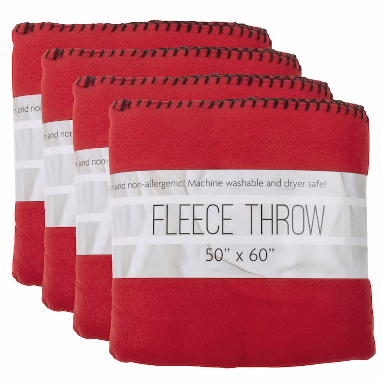 Red Fleece Blankets - 50" x 60"