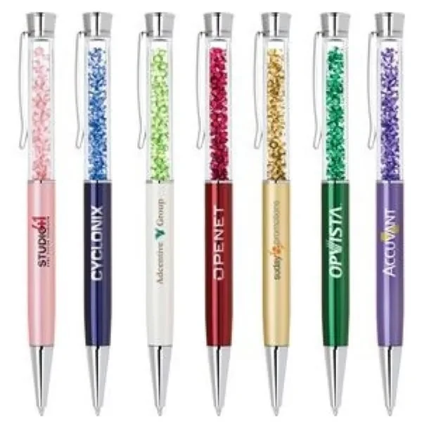 Crystal-II Twist Action Ballpoint Pen with Matching Crystals 1