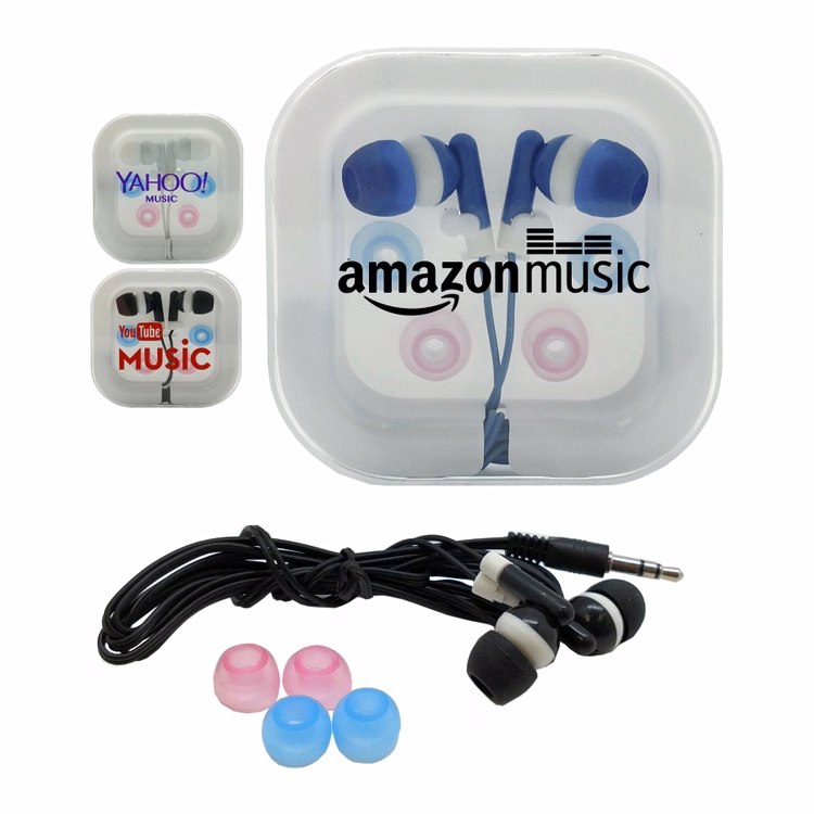 Earphones w/Case & Interchangeable Earbuds