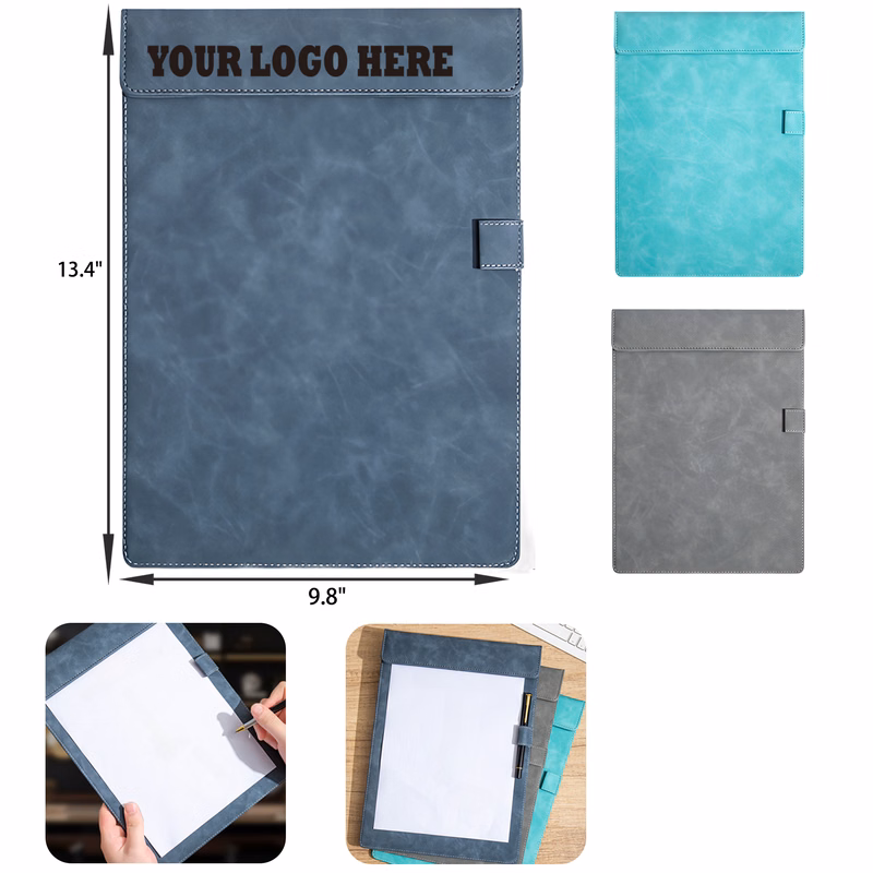 MOQ 50 PCS Leather A4 Durable Magnetic Folder