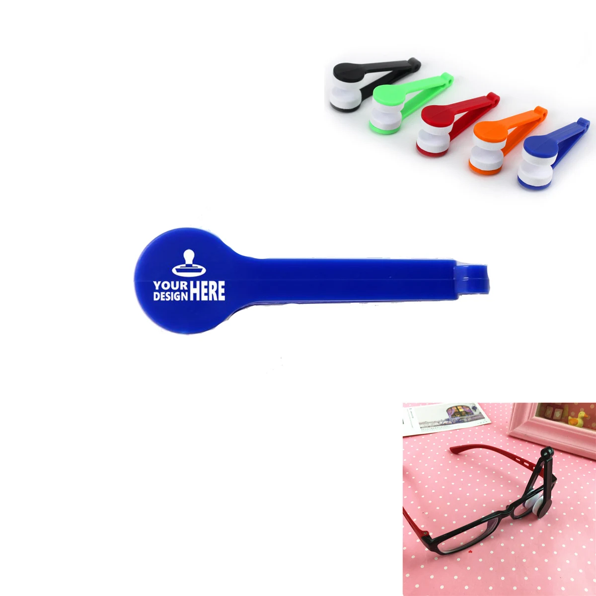 Mini Eyeglass Lens Microfiber Brush Cleaning Clip 1