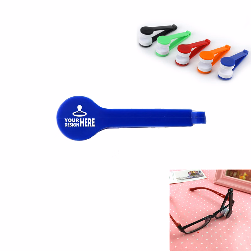 Mini Eyeglass Lens Microfiber Brush Cleaning Clip