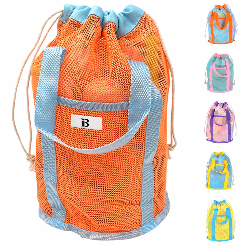 16L Polyester Mesh Beach Drawstring Bag