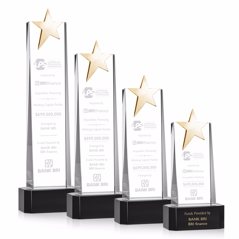 Fanshaw Gold Star Award on Base - Black