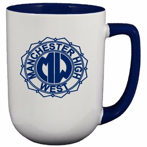 17 oz. Cobalt Blue In and Handle / White Out Arlen Mug