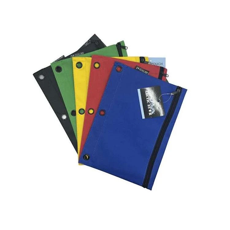 3-Ring Reinforced Pencil Pouches Single Zipper 1