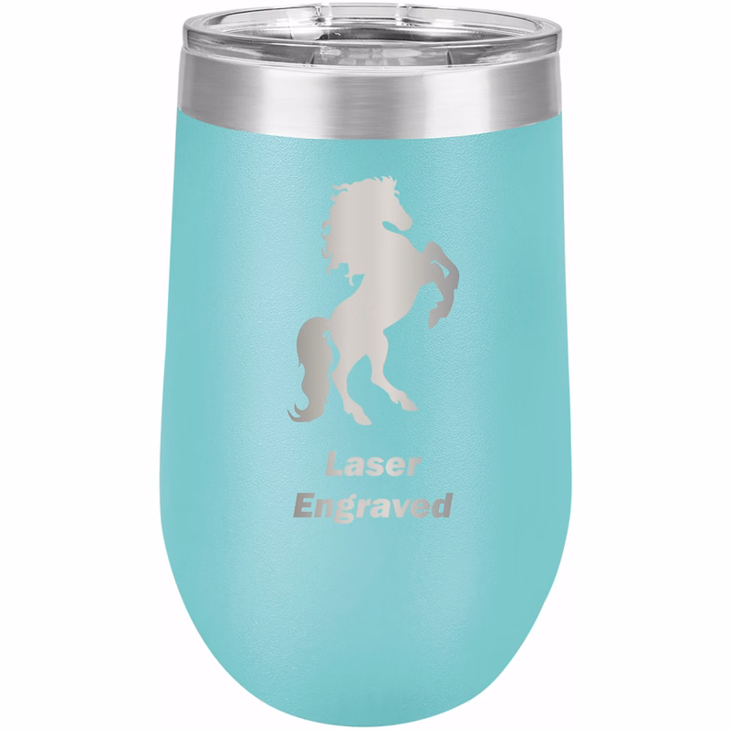 16 Oz. Polar Camel Stemless Wine Glass w/Lid Stainless Steel