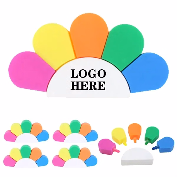 Custom Bright Highlighter Set with Fluorescent Marker Colors — Student & Office Use