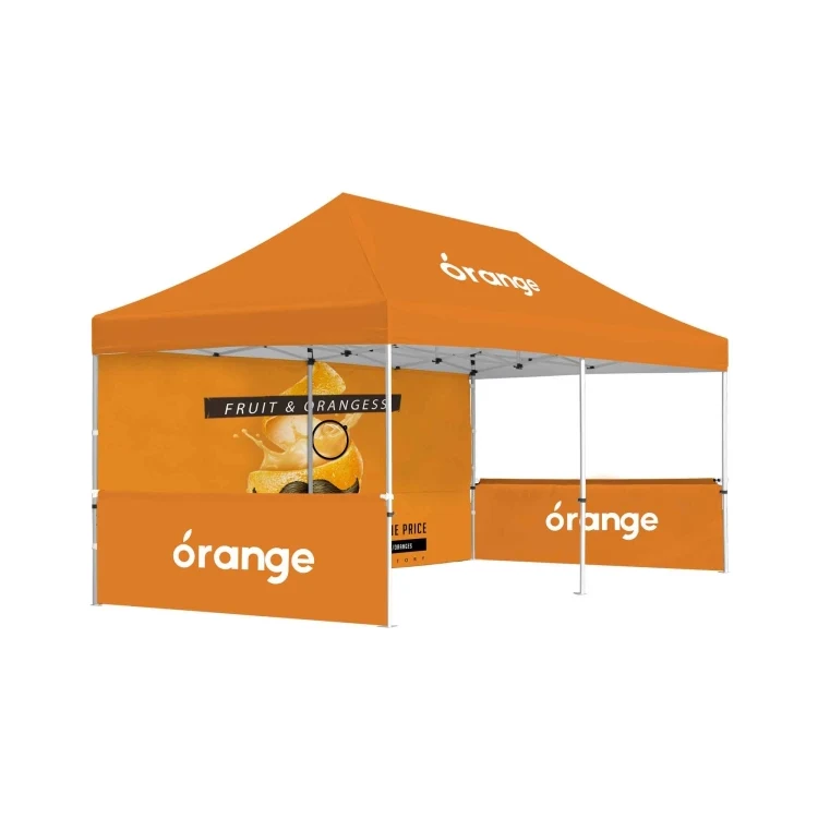 10x20ft Premium Hex Aluminum Frame Tent Kit w/Rear Wall & 2 Half Side Walls 1