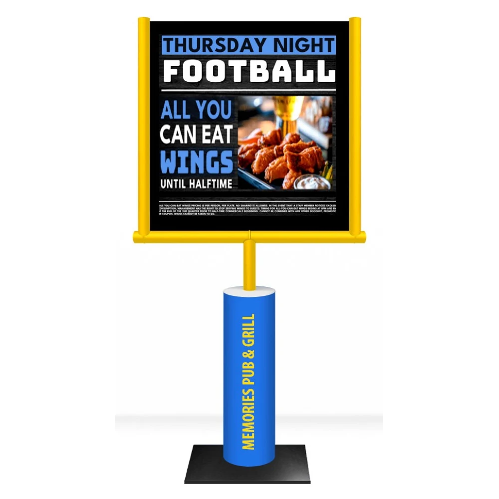 Goal Post Football Display (86" x 35") With Hanging Sign 1