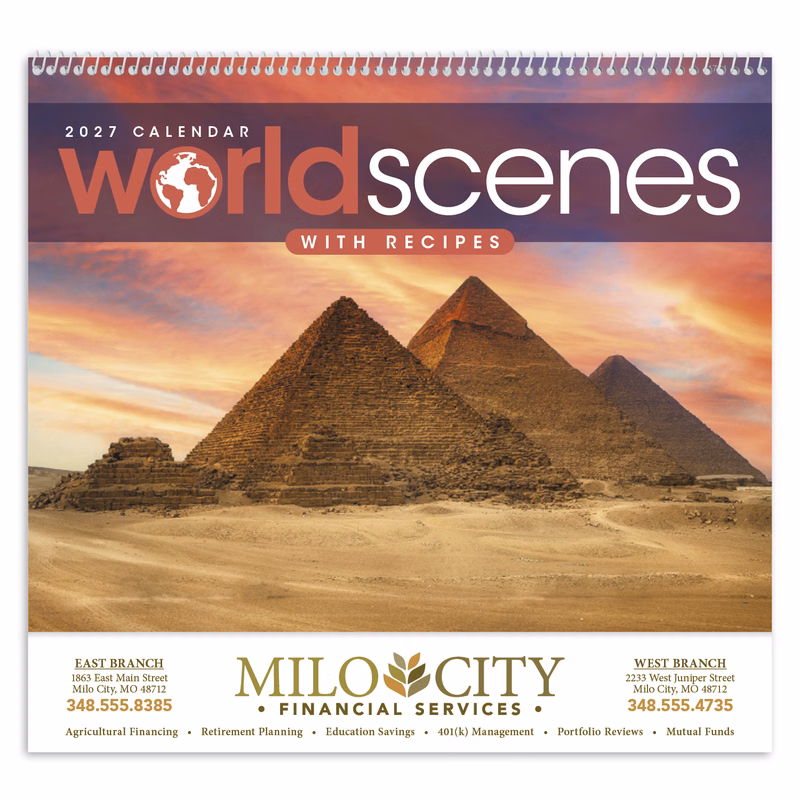 Triumph® Calendars World Scenes with Recipe Calendar