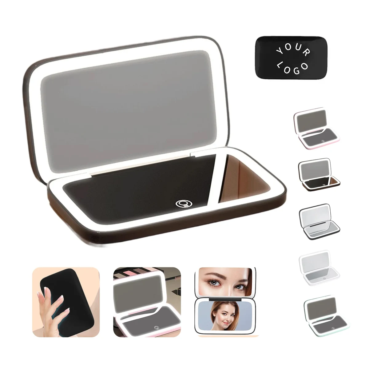 Double-Sided Lighted Makeup Mirror with Adjustable LED 1