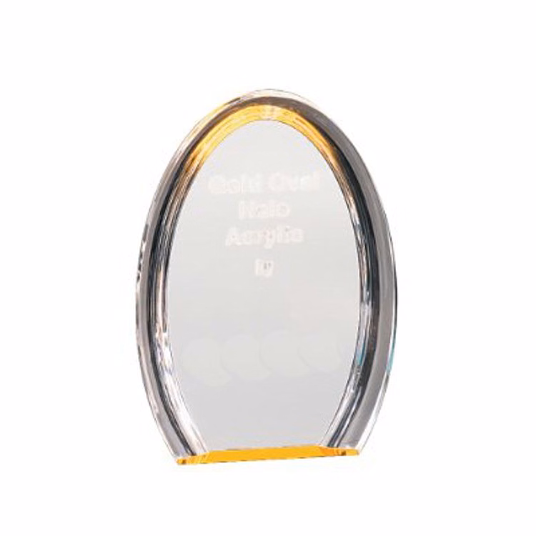 8" Oval Gold Halo Acrylic Award