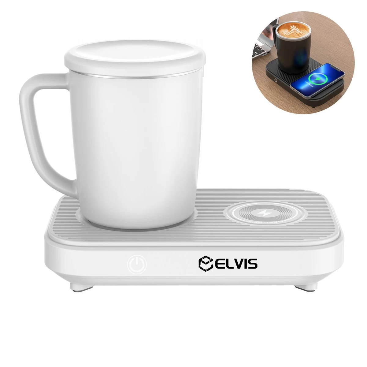3 in 1 Heating Cooling Coffee Mug Warmer w/ Wireless Charger 1