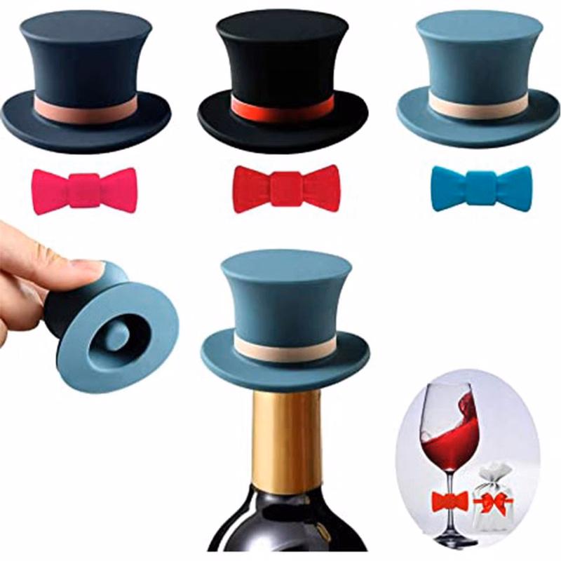 Gentleman Hat Shaped Silicone Wine Stopper