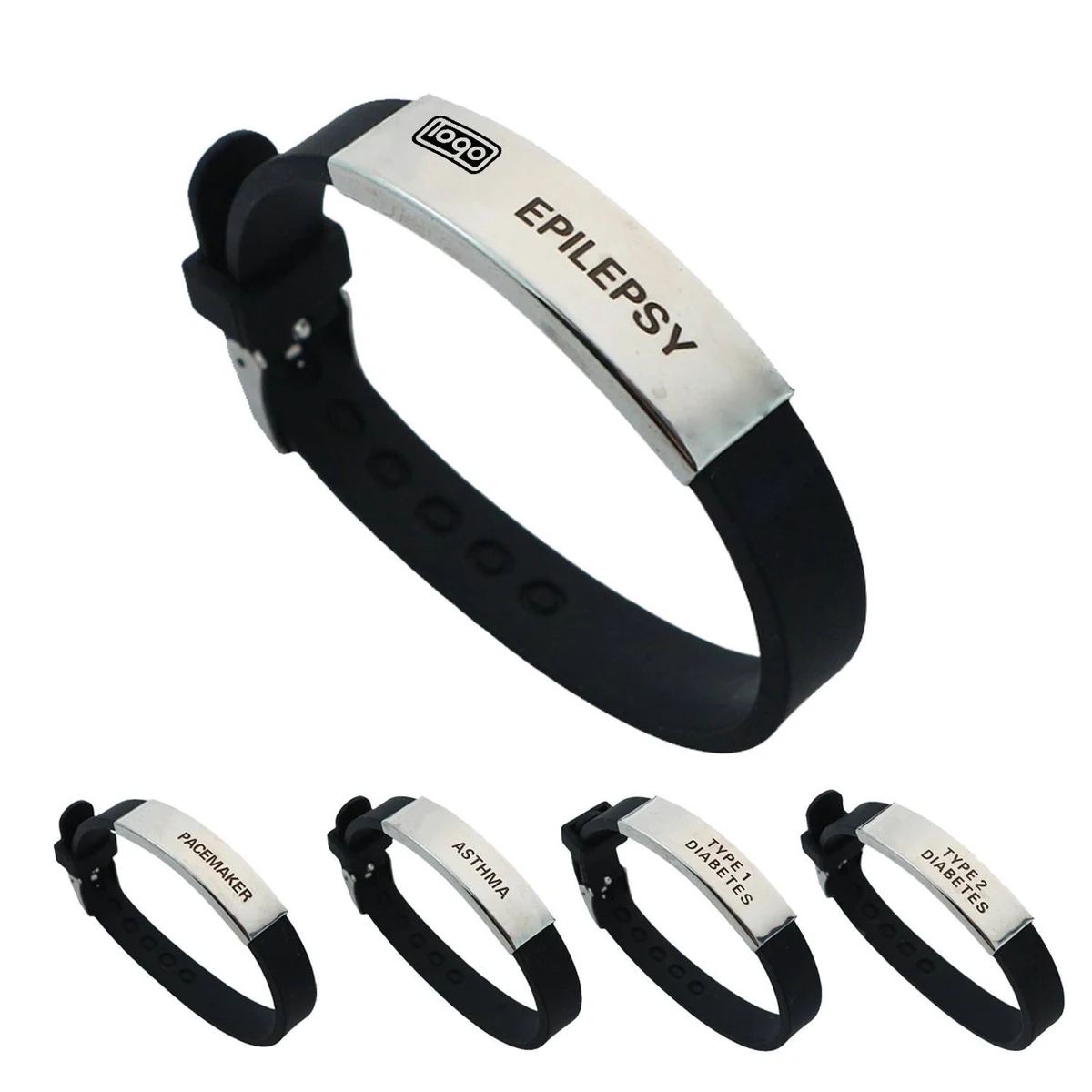 Medical Logo Stainless Steel Silicone Adjustable Bracelet 1