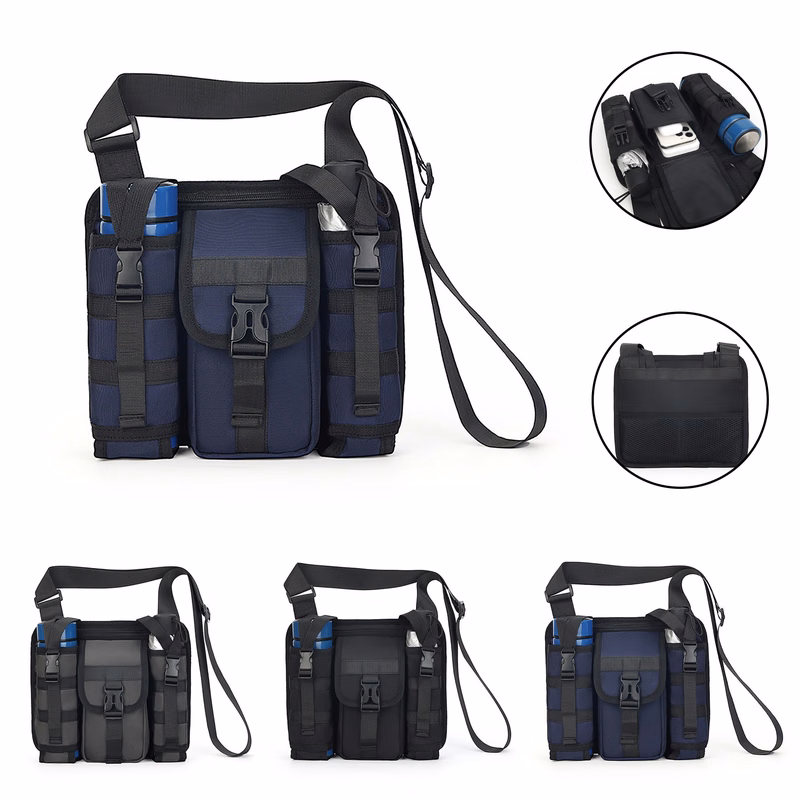 Tactical Shoulder Bag With Water Bottle Holder