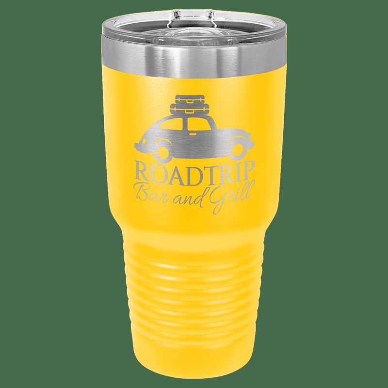 30 oz. Yellow Laser Engraved Polar Camel Ringneck Tumblers w/Slider Lid