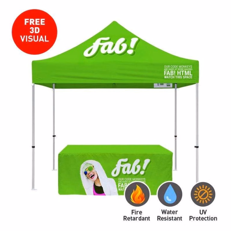 48 Hour Quick Ship PACKAGE 1 Premium 10' Canopy Tent + 6ft Table Throw 3 Side Kit