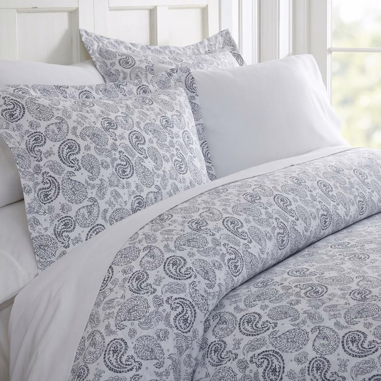 Bed Sheet Sets - Navy Paisley Cali King 4 Piece