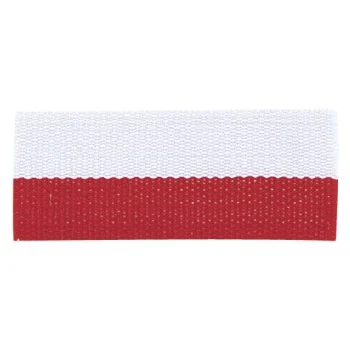 Red/White "V" Neck Ribbon with Clip, 1 1/2" wide 1