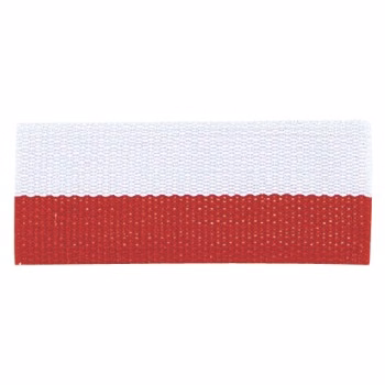 Red/White "V" Neck Ribbon with Clip, 1 1/2" wide