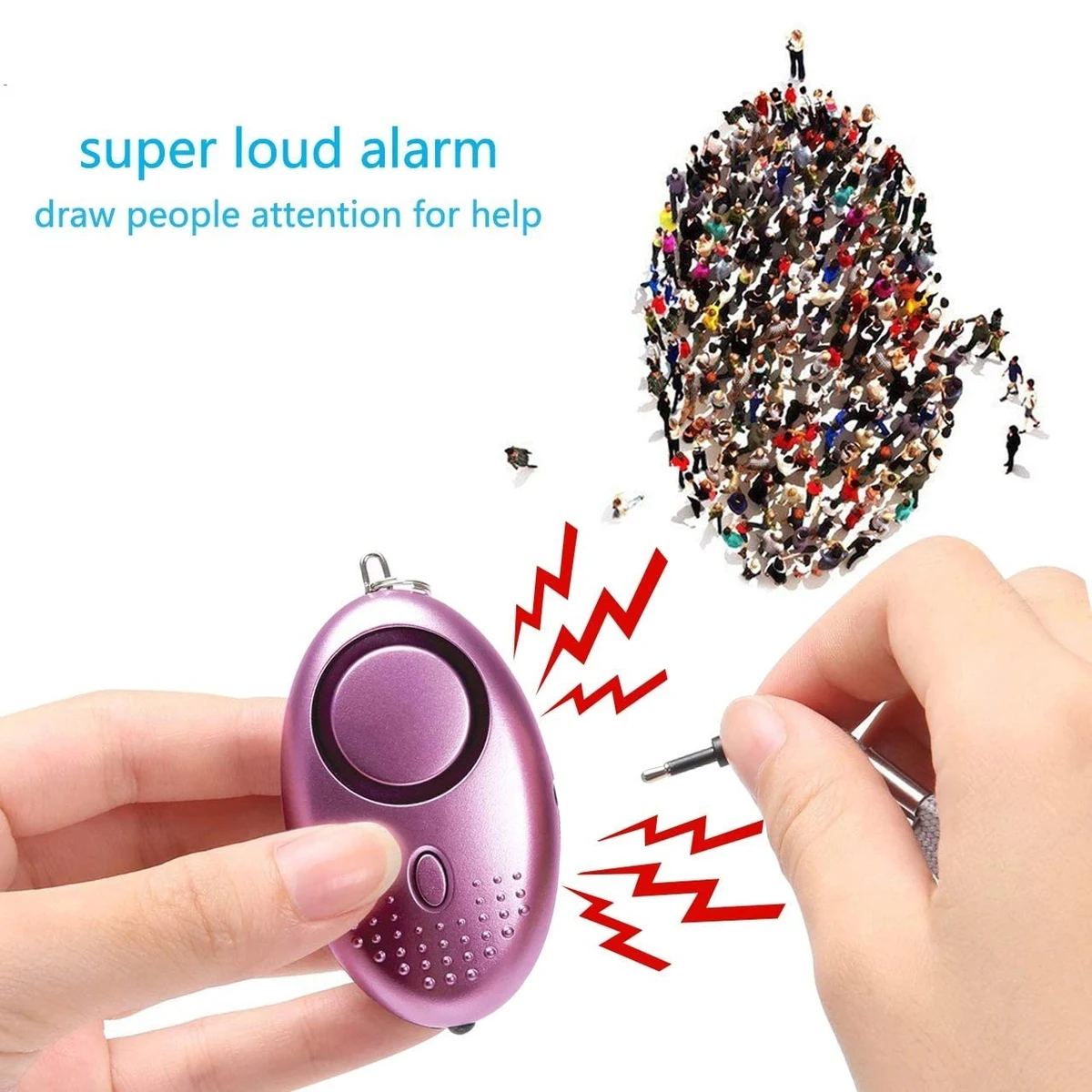 Personal Security Alarm Keychain with LED Lights 1