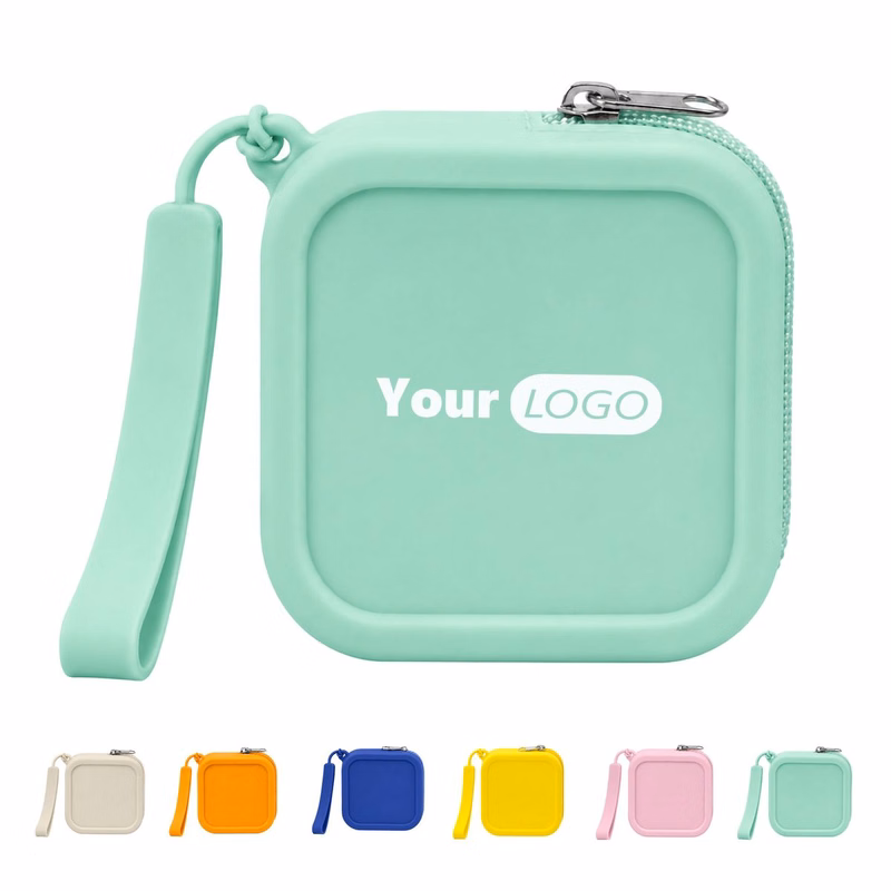 Square Silicone Zipper Storage Pouch