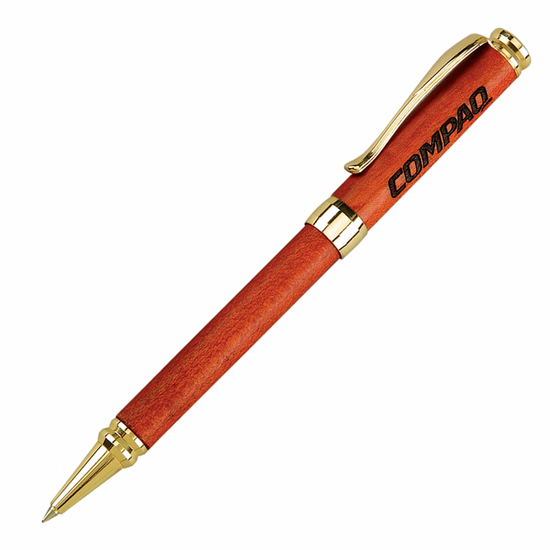 Terrific Timber-11 Wooden Ballpoint Pen with Gold Accents