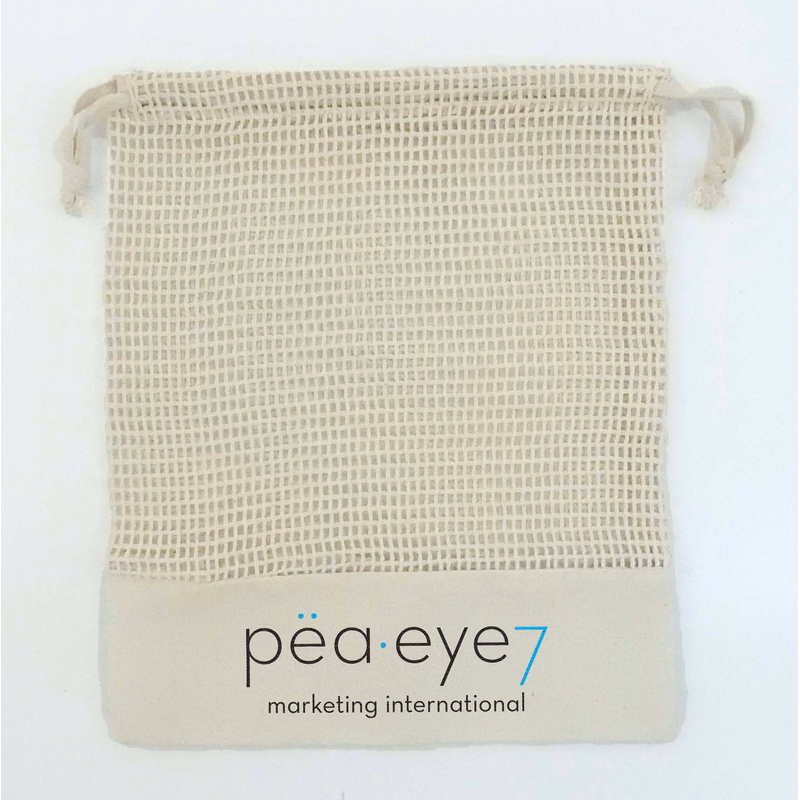 "Koa" Mesh 100% Natural Cotton Drawstring Bag 8 x 9.5"
