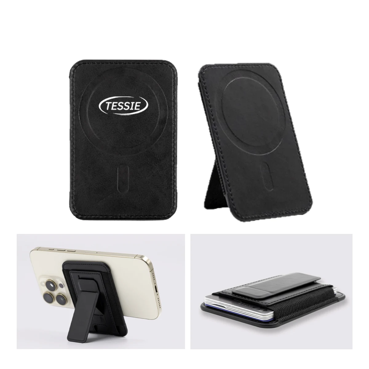 Eco-Friendly PU Magnetic Card Phone Holder 1