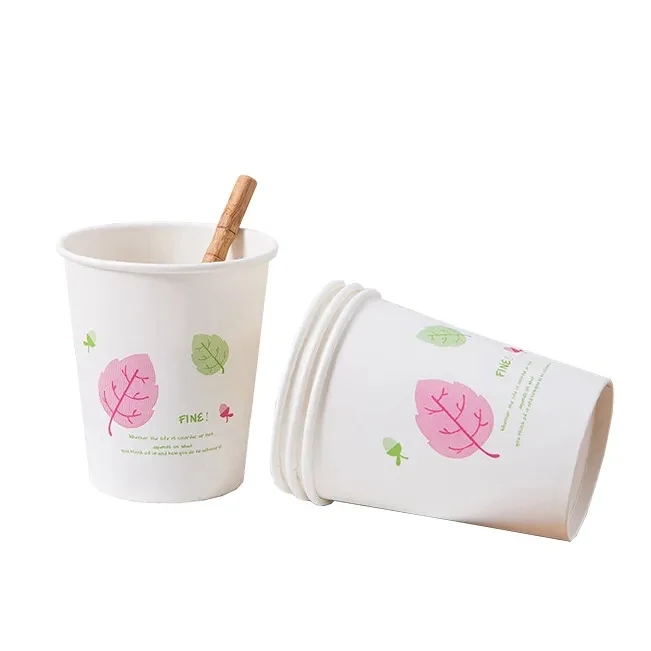 9oz Thickened Original Wood Pulp Disposable Paper Cup 1