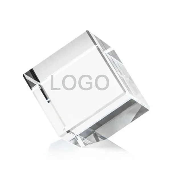 Optical Crystal Bevel Edged Cube 1